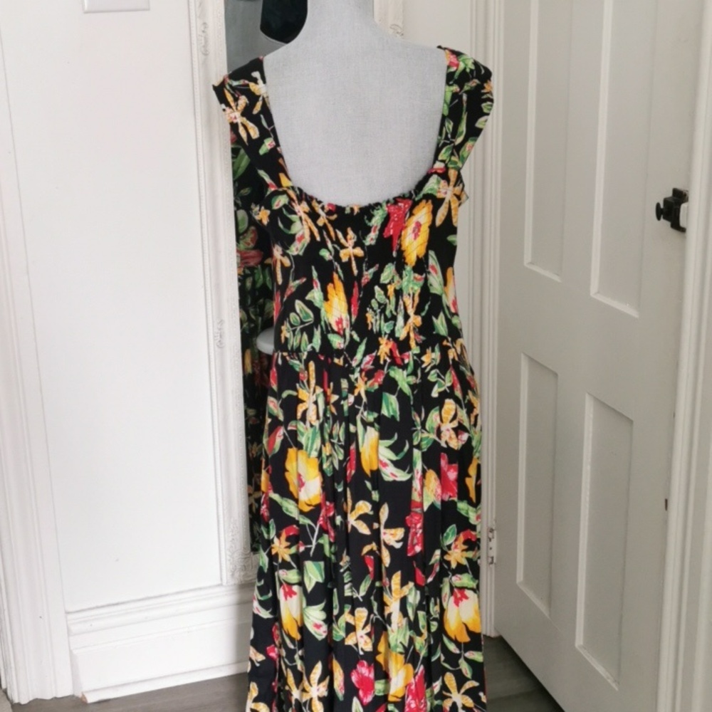 Vintage 70s/80s Meico Hawaiian tropical maxi dress with pockets. Size 14. - Picture 4 of 9